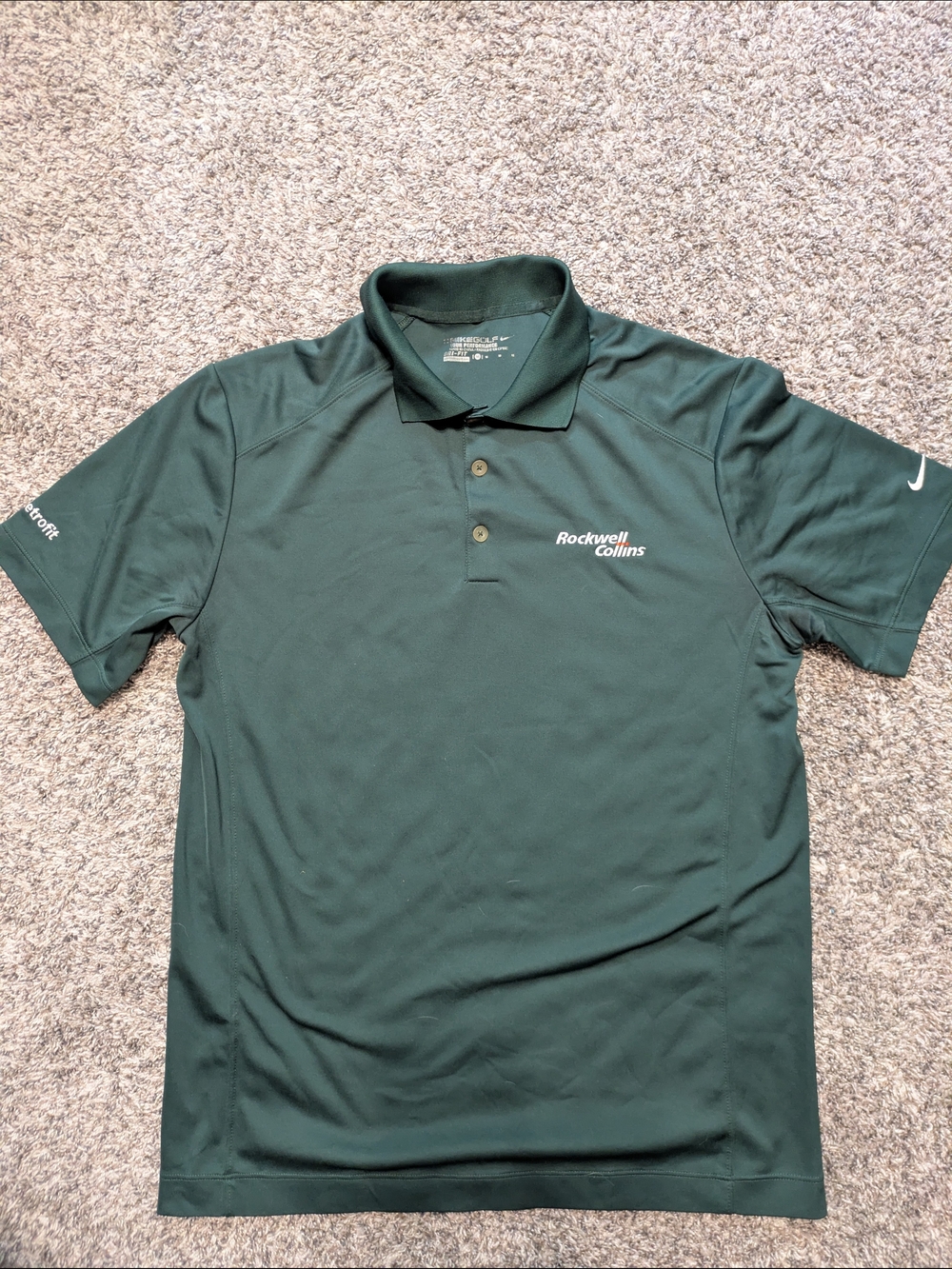 Rockwell Collins Nike Men's Forest Green Polo Shirt with Subtle Logo